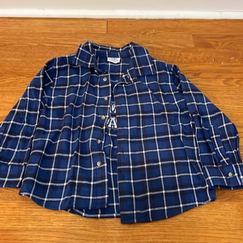 Mish Boy’s Blue Plaid Button Long Sleeve Top Size 5